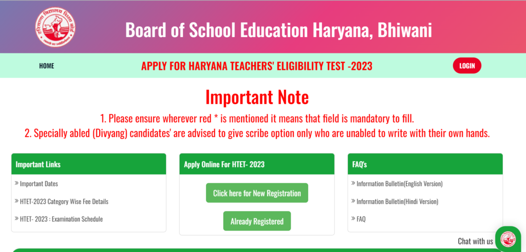 HTET 2023 Apply Online for Haryana Teacher’s Eligibility Test (HTET) December Exam 2023